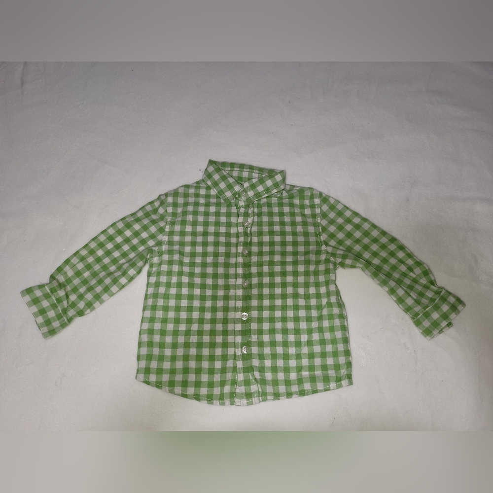 Green button down shirt